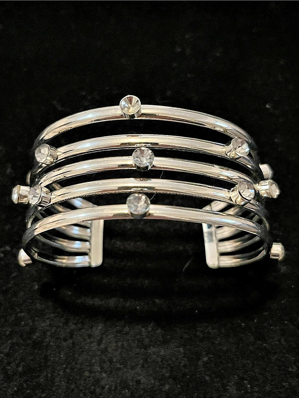Silver-Tone Multi-Band Cuff Bracelet Like New